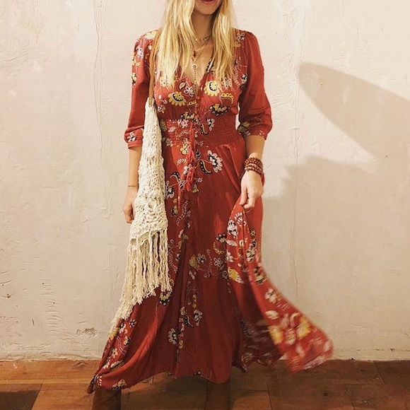 NWT LF Jaase Indiana Maxi Boho floral dress - Picture 3 of 8